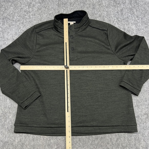 Carbon2cobalt Sweatshirt Mens XL Green Stretch Knit Henley Pullover Shirt Casual - Picture 10 of 16